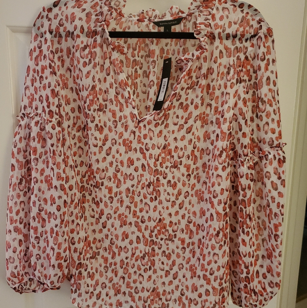 Women's Banana Republic Sheer Leopard Print blouse